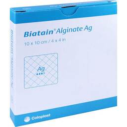 Abbildung: Biatain Alginate Ag Kompressen 10x10 cm mit Silber 10 St, Verband PZN 01406833