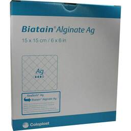 Abbildung: Biatain Alginate Ag Kompressen 15x15 cm mit Silber 10 St, Verband PZN 01406856