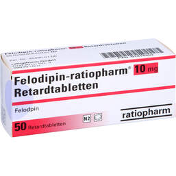 Abbildung: Felodipin ratiopharm 10 mg Retardtabletten 50 St, Retard-Tabletten PZN 01414353