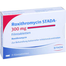 Abbildung: Roxithromycin STADA 300 mg Filmtabletten 7 St, Filmtabletten PZN 01415795
