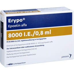 Abbildung: Erypo FS 8.000 I.E. / 0,8 ml Fertigspritzen 6X0.8 ml, Fertigspritzen PZN 01421011