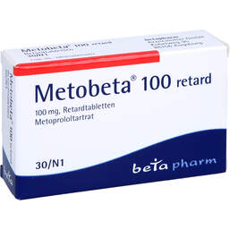 Abbildung: Metobeta 100 retard Tabletten 30 St, Retard-Tabletten PZN 01423814