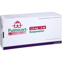 Abbildung: Pulmicort 1 mg / 2 ml Suspension zur Inhalation 40X2 ml, Suspension für einen Vernebler PZN 01427309