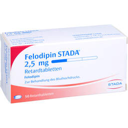 Abbildung: Felodipin STADA 2,5 mg Retardtabletten 50 St, Retard-Tabletten PZN 01433830