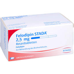 Abbildung: Felodipin STADA 2,5 mg Retardtabletten 100 St, Retard-Tabletten PZN 01433942