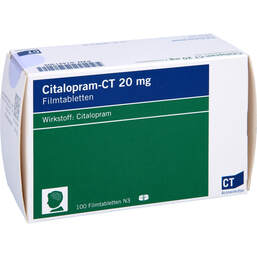 Abbildung: Citalopram-CT 20 mg Filmtabletten 100 St, Filmtabletten PZN 01441309