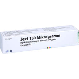 Abbildung: Jext 150 Mikrogramm Injektionslösung in Fertigpen 1 St, Injektionslösung in einem Fertigpen PZN 01455688