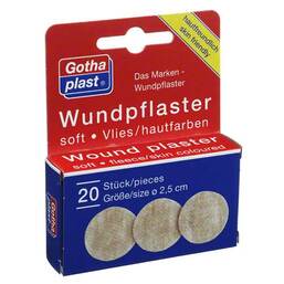 Abbildung: Gothaplast Wundpflaster soft Vlies 2,5 cm Durchmesser Pflaster, 20 St PZN 01456280