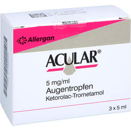 Abbildung: Acular 5 mg / ml Augentropfen 3X5 ml, Augentropfen PZN 01456593