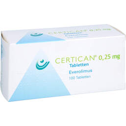Abbildung: Certican 0,25 mg Tabletten 100 St, Tabletten PZN 01457871