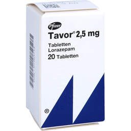 Abbildung: Tavor 2,5 Tabletten 20 St, Tabletten PZN 01463713