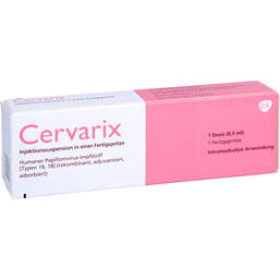 Abbildung: Cervarix Injektionssuspension in einer Fertigspritze 1 St, Injektionssuspension PZN 01467160