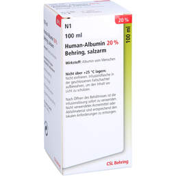 Abbildung: Human Albumin 20% Behring Infusionslösung 100 ml, Infusionslösung PZN 01468366