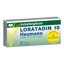 Abbildung: Loratadin 10 Heumann Tabletten Tabletten, 20 St PZN 01476621