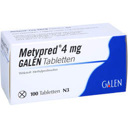 Abbildung: Metypred 4 mg Galen Tabletten 100 St, Tabletten PZN 01484394