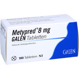 Abbildung: Metypred 8 mg Galen Tabletten 100 St, Tabletten PZN 01484425
