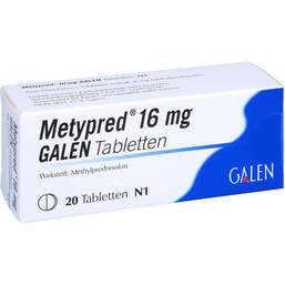 Abbildung: Metypred 16 mg Galen Tabletten 20 St, Tabletten PZN 01484431
