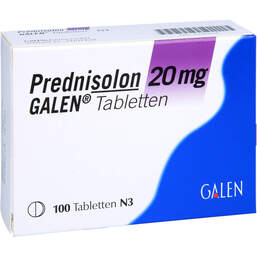Abbildung: Prednisolon 20 mg Galen Tabletten 100 St, Tabletten PZN 01484566