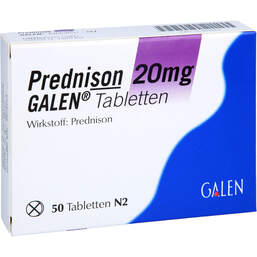 Abbildung: Prednison 20 mg Galen Tabletten 50 St, Tabletten PZN 01484661