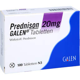 Abbildung: Prednison 20 mg Galen Tabletten 100 St, Tabletten PZN 01484678