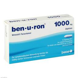 Abbildung: Ben-U-Ron 1000 mg Suppositorien Erwachsenen-Suppositorien, 10 St PZN 01484879