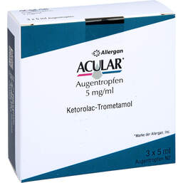 Abbildung: Acular 5 mg / ml Augentropfen 3X5 ml, Augentropfen PZN 01485525
