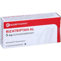 Abbildung: Rizatriptan AL 5 mg Schmelztabletten 6 St, Schmelztabletten PZN 01494814