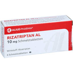 Abbildung: Rizatriptan AL 10 mg Schmelztabletten 6 St, Schmelztabletten PZN 01495535