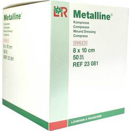 Abbildung: Metalline Kompressen 8x10cm 50 St, Kompressen PZN 01495707