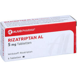 Abbildung: Rizatriptan AL 5 mg Tabletten 6 St, Tabletten PZN 01496109