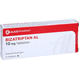 Abbildung: Rizatriptan AL 10 mg Tabletten 12 St, Tabletten PZN 01497155