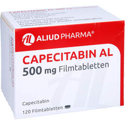 Abbildung: Capecitabin AL 500 mg Filmtabletten 120 St, Filmtabletten PZN 01498077