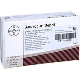 Abbildung: Androcur Depot Ampullen 3X3 ml, Injektionslösung PZN 01498781