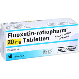 Abbildung: Fluoxetin ratiopharm 20 mg Tabletten 50 St, Tabletten PZN 01502092