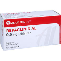Abbildung: Repaglinid AL 0,5 mg Tabletten 120 St, Tabletten PZN 01509846