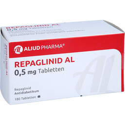 Abbildung: Repaglinid AL 0,5 mg Tabletten 180 St, Tabletten PZN 01509852