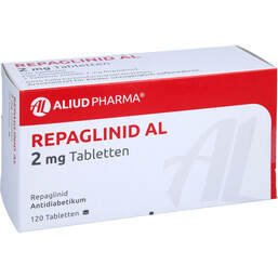 Abbildung: Repaglinid AL 2 mg Tabletten 120 St, Tabletten PZN 01511665