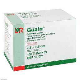 Abbildung: Gazin Schlitzkompressen 7,5x 50X2 St, Kompressen PZN 01511731