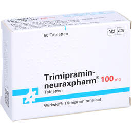 Abbildung: Trimipramin neuraxpharm 100 mg Tabletten 50 St, Tabletten PZN 01527608