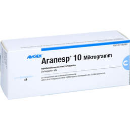 Abbildung: Aranesp 10 Mikrogramm Fertigspritzen 4 St, Fertigspritzen PZN 01528223