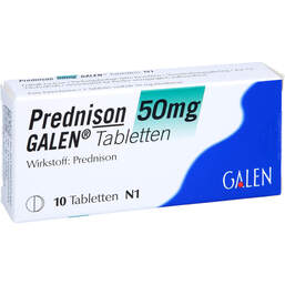 Abbildung: Prednison 50 mg Galen Tabletten 10 St, Tabletten PZN 01529139