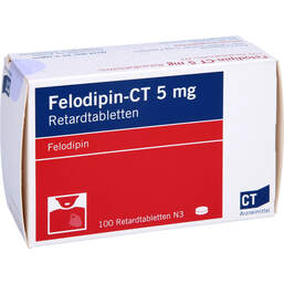 Abbildung: Felodipin-CT 5 mg Retardtabletten 100 St, Retard-Tabletten PZN 01530326