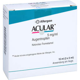 Abbildung: Acular 5 mg / ml Augentropfen 3X5 ml, Augentropfen PZN 01537417