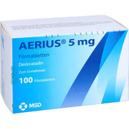 Abbildung: Aerius 5 mg Filmtabletten 100 St, Filmtabletten PZN 01540187