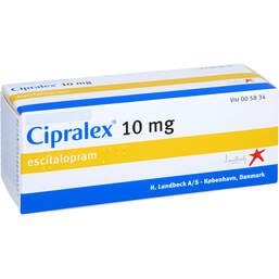 Abbildung: Cipralex 10 mg Filmtabletten 100 St, Filmtabletten PZN 01547226