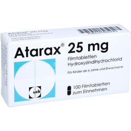 Abbildung: Atarax 25 mg Filmtabletten 100 St, Filmtabletten PZN 01550783