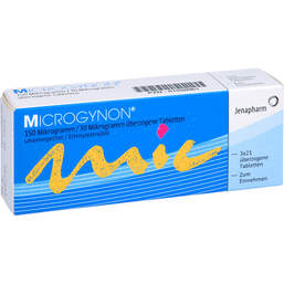 Abbildung: Microgynon 21 überzogene Tabletten 3X21 St, Überzogene Tabletten PZN 01550961