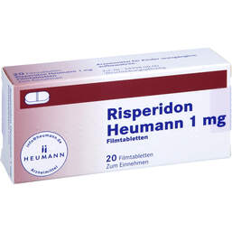 Abbildung: Risperidon Heumann 1 mg Filmtabletten 20 St, Filmtabletten PZN 01551541