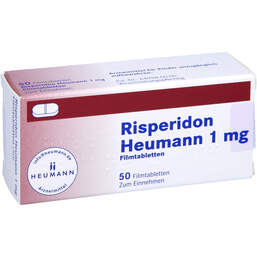 Abbildung: Risperidon Heumann 1 mg Filmtabletten 50 St, Filmtabletten PZN 01551558