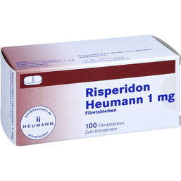 Abbildung: Risperidon Heumann 1 mg Filmtabletten 100 St, Filmtabletten PZN 01556886